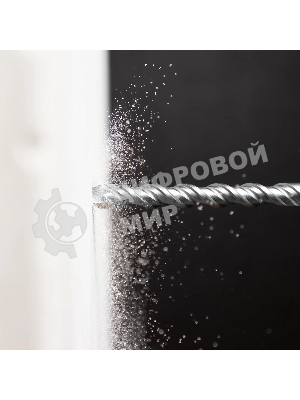 Бур по бетону Denzel двойная спираль, Cobalt W-tip, 16x260 мм, SDS PLUS