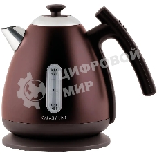 Чайник электрический Galaxy Line GL 0343, горький шоколад, металл, 2200 Вт, 1.7 л
