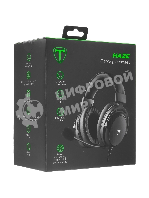 Гарнитура игровая T-LINE Haze, провод 2м, черный (64760)
