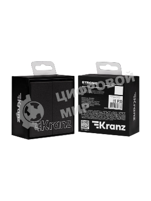 Выключатель Kranz STRONG 2 кл 10А с/у графит