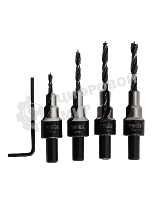 Набор сверл под конфирмат Denzel 3-5 мм, 4 шт