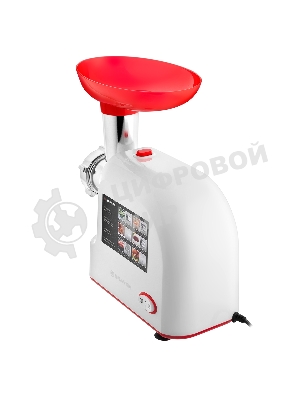 Мясорубка электрическая Brayer BR1603 белый, 1500 Вт, 2.0 кг/мин, реверс, защита от перегрузки, насадки - 7