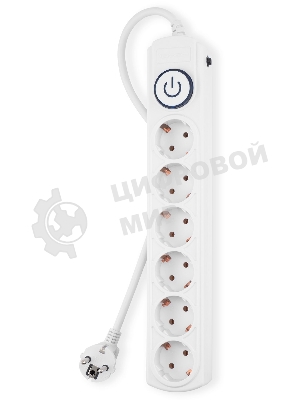 Сетевой фильтр Ippon BK-6-EU-3-16-W 3 м, 6 розеток, белый, коробка