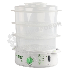 Пароварка электрическая Endever Vita-175, белый/зеленый