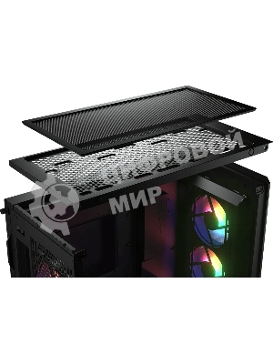 Компьютерный корпус Cougar Airface Pro RGb Black 4x120MM ARGb FAN, ARGb FAN HUB, БЕЗ БП, черный, E-ATX