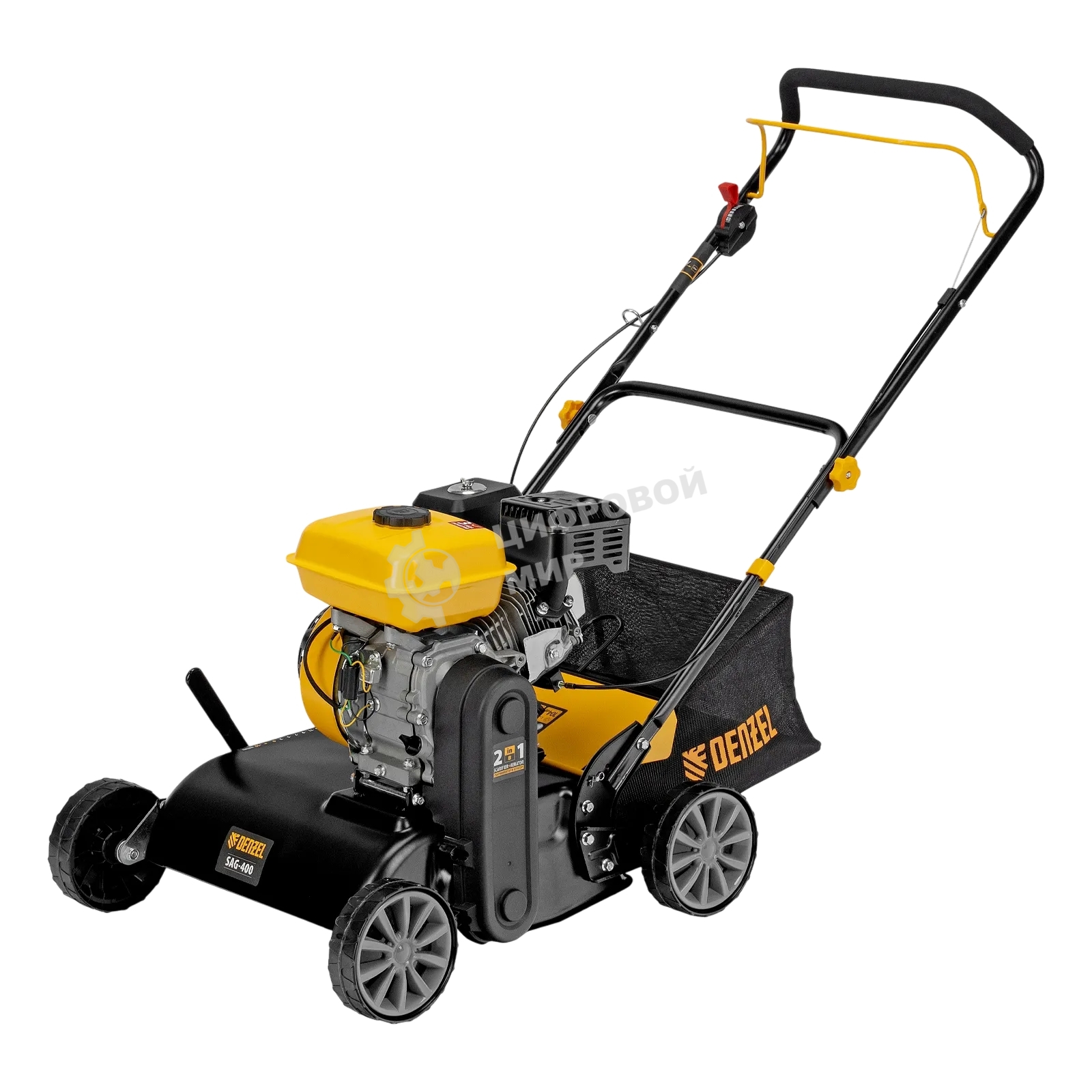 Скарификатор-аэратор бензиновый Denzel SAG-400, 212 см3, -15/+10 мм, 40 см