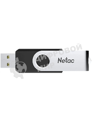 Флешка USB Netac U505 (NT03U505N-016G-20BK), 16Gb, USB 2.0, R/W 70/30, черный/серебристый