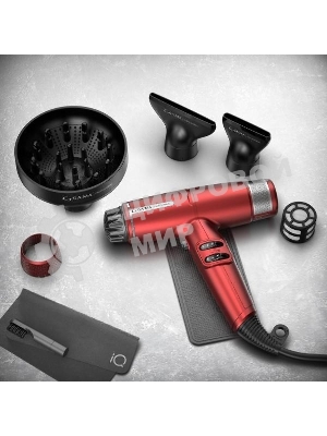 Фен GA.MA IQ LITE красный, 1600 Вт, компактный, ионизация