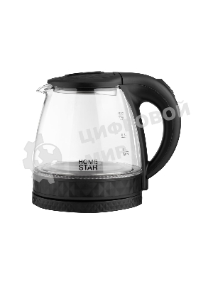 Чайник электрический Homestar HS-1053 1.2 л, стекло/пластик, черный