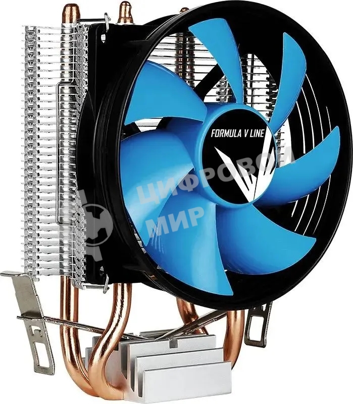Кулер Aerocool Formula Verkho 2 серебристый/синий 90мм алюминий+медь 2000rpm 25db 4-pin 110W 142мм