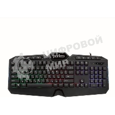 Клавиатура проводная PERFEO (PF_B3410) VISION Multimedia, GAME DESIGN, подсв. 3 цвет USB, черн