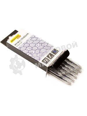 Набор ручек гелевых автоматическая Silwerhof Daily NG Standart, d=0.5мм, синие чернила, коробка картонная (12шт), линия 0.3мм