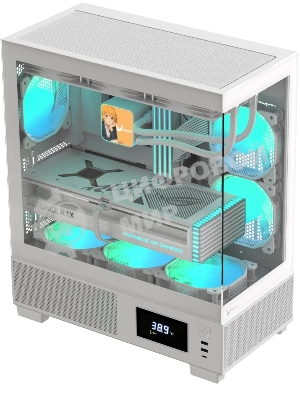 Компьютерный корпус AeroCool/Formula V Line Crystal E1 White, ATX, TYPE-C*1, USB3.0*2, Switch Display Panel