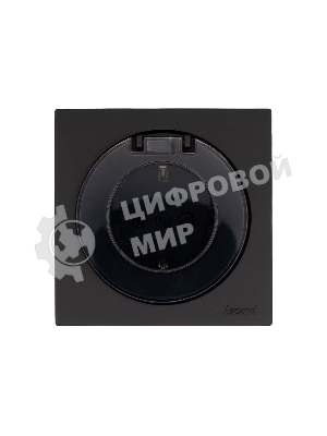 Розетка 1-м СП OSEN с заземл. с крышкой ПБТ механизм черный бархат LEZARD 743-4288-123B