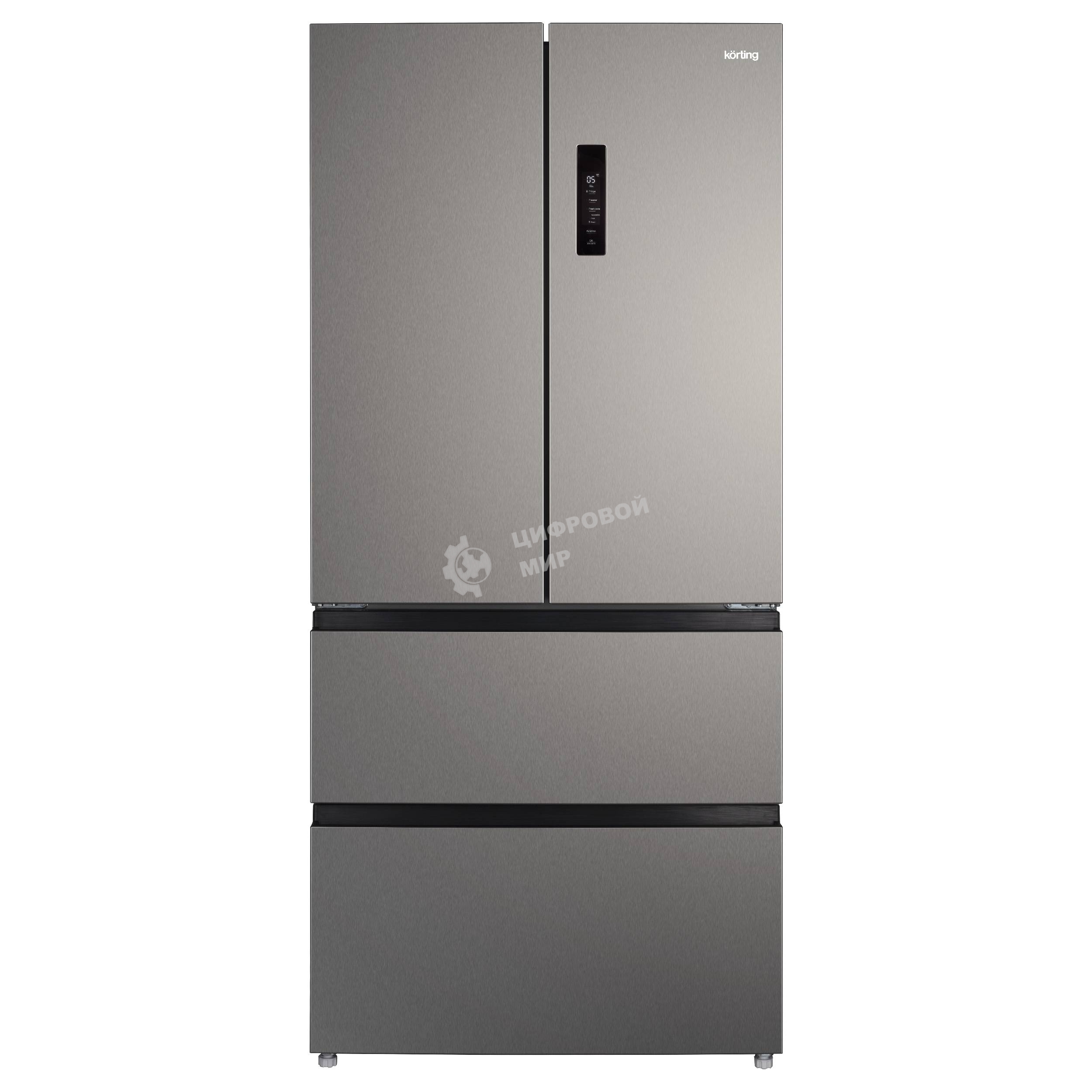 Холодильник Korting KNFF 82535 X нержавеющая сталь трехкамерный 354/186л морозилка снизу