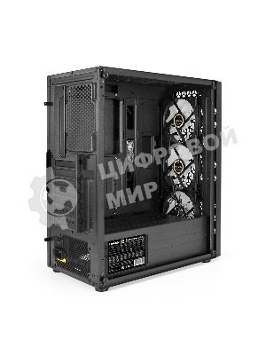 Компьютерный корпус Miditower ExeGate EVO-9202-EVO800 (ATX, БП EVO800RGb с вент. 12 см, с окном, 1*USB+1*USB 3.0, аудио, черный, 3 вент. 12см с RGb подсветкой)