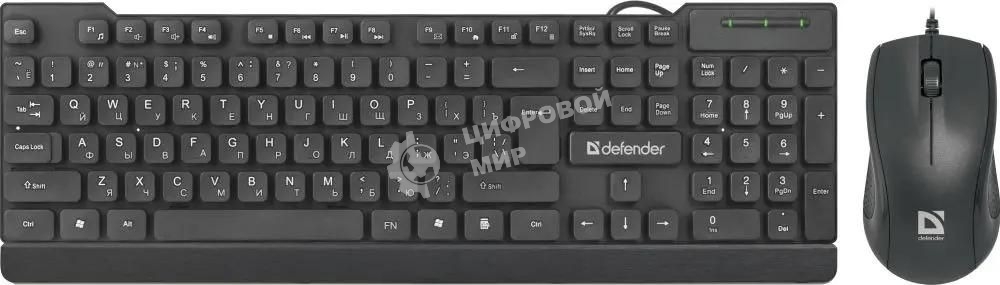Комплект клавиатура+мышь Defender York C-777 проводной, USB, 1000 DPI, чёрный