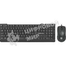 Комплект клавиатура+мышь Defender York C-777 проводной, USB, 1000 DPI, чёрный