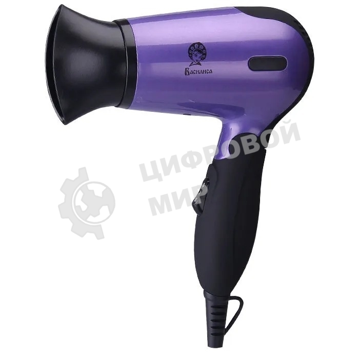 Фен Василиса ФН2-1400 фиолетовый/черный, 1400 Вт, компактный