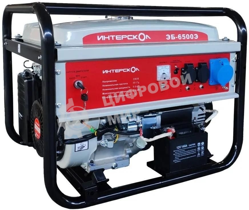 Электрогенератор бензиновый Интерскол ЭБ-6500Э, 5.5 кВт, 90 дБ, 93 кг