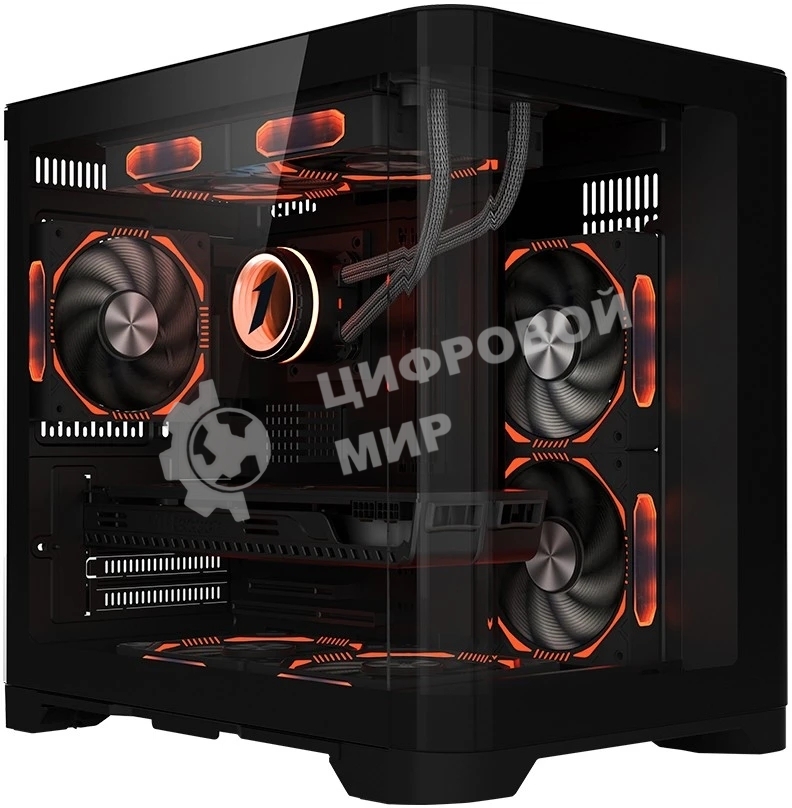 Компьютерный корпус 1STPLAYER UVIEW UV5 Black/mATX/UV5-BK