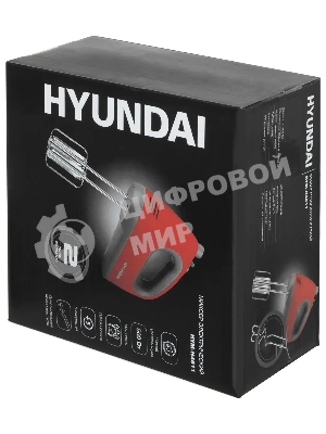 Миксер ручной Hyundai HYM-H4511 500 Вт, красный/серый