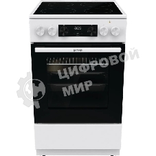 Плита электрическая Gorenje GEC5C42WG белый, конфорок 4 электрических, духовка 70 л, 50 см x 85 см x 59.4 см (без крышки)