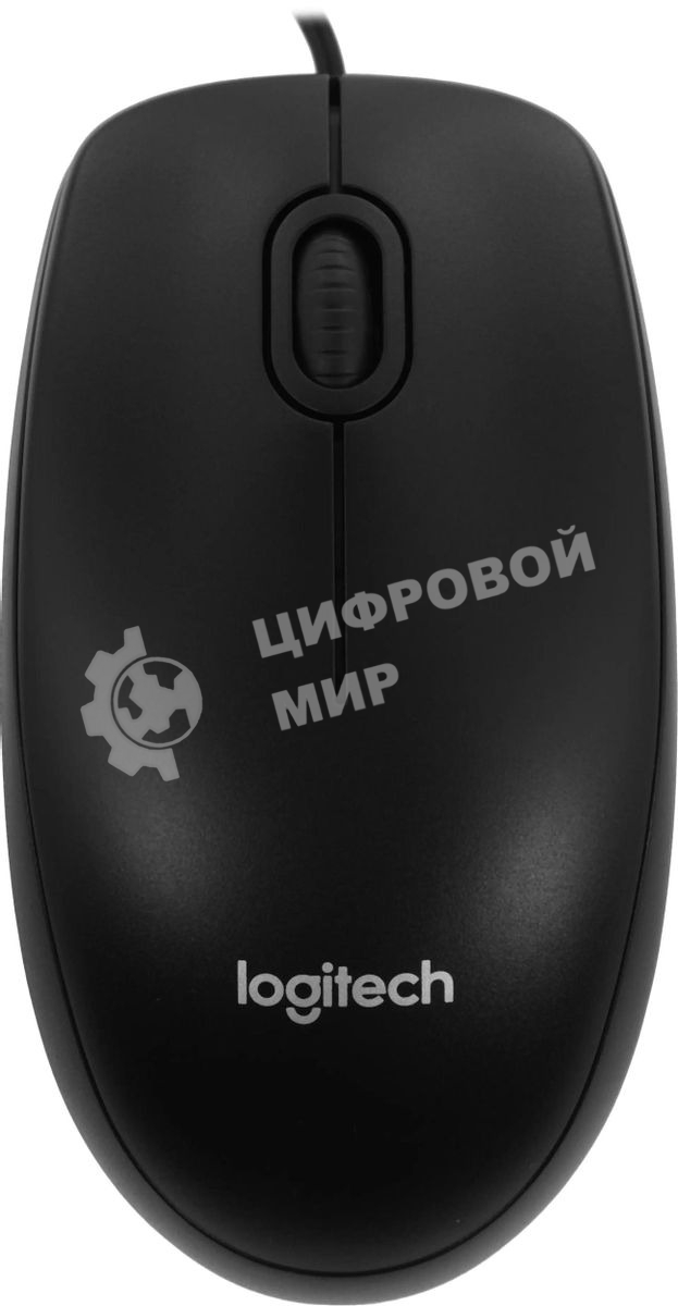 Мышь проводная Logitech B100 черный, 1000 dpi, USB, кнопки - 3