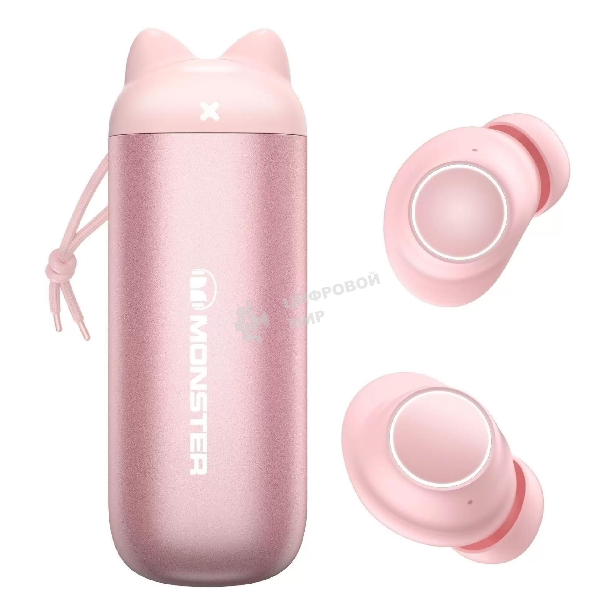 Наушники TWS MONSTER Melody розовый, внутриканальные, Bluetooth, до 5 ч