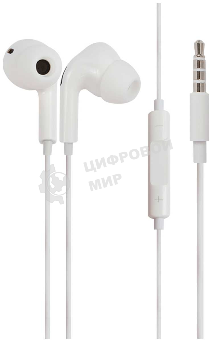 Проводные наушники Red Line SP18 белый, вкладыши, Jack 3.5 мм, встроенный микрофон