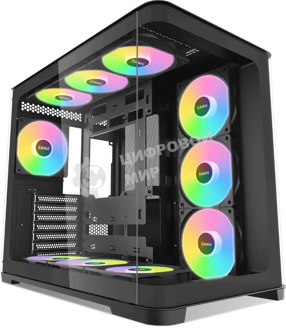 Корпус SAMA V60, Midi-Tower, чёрный, 7 x 120 мм