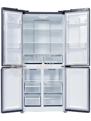 Холодильник LEX LCD450BmID синий металлик трехкамерный 288/129л морозилка снизу, No Frost, Side-by-Side