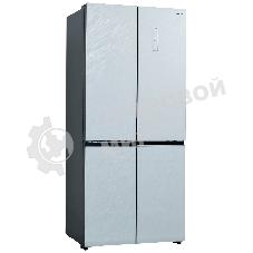 Холодильник Бирюса CD 496 TWG текстурированное белое стекло трехкамерный 334/162л морозилка снизу, NoFrost, Side by Side