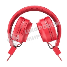 Беспроводные/проводные наушники Hoco W25 красный, полноразмерные, Bluetooth + проводной, до 12 ч.