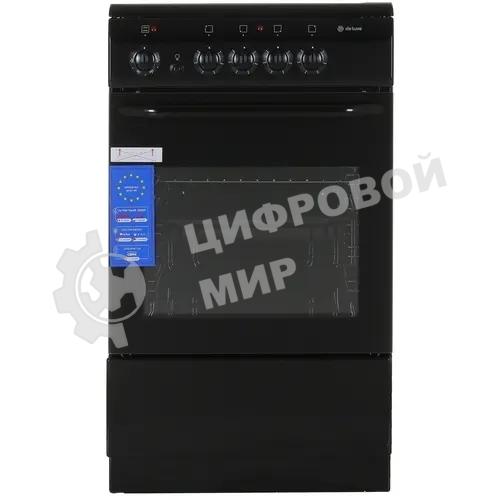 Плита электрическая De Luxe 506004.04ЭС 031 черный, конфорок 4 шт, духовка 60 л, 50 см x 87 см x 60 см
