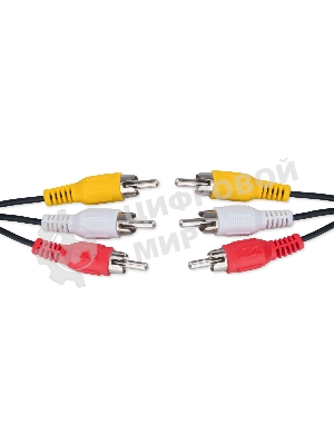 Кабель аудио/видео Cablexpert CCV-539-1.8M-N, 3xRCA/3xRCA, 1.8м, черный, пакет