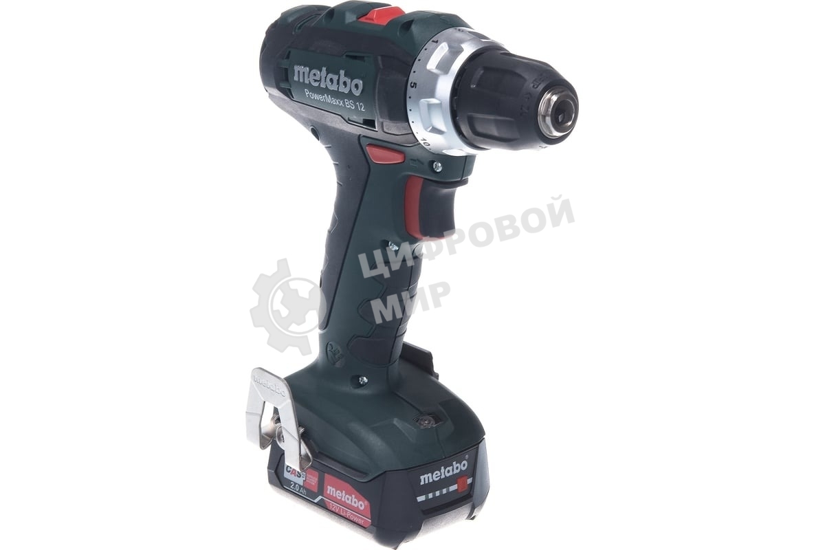 Дрель-шуруповерт Metabo PowerMaxx BS 12 6010365000, 12 В, 2 Ач, 40 Нм, щеточный