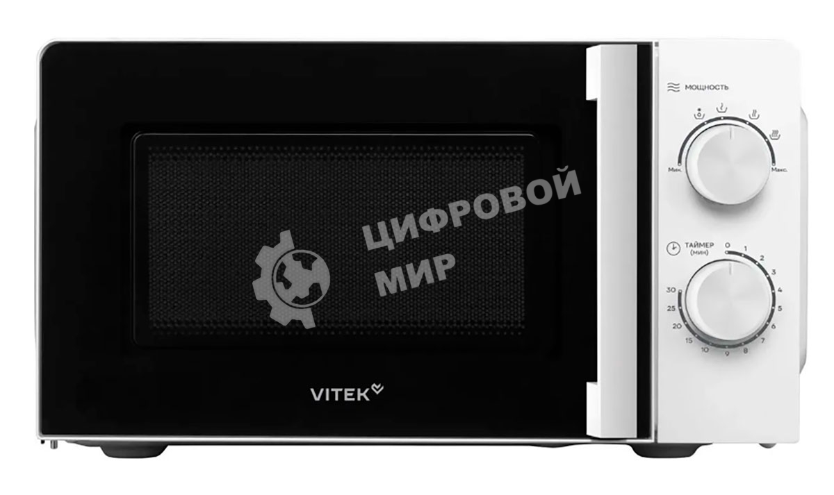 Микроволновая печь Vitek VT-MW0120 белый/серебристый, 20 л, 700 Вт, переключатели - поворотный механизм