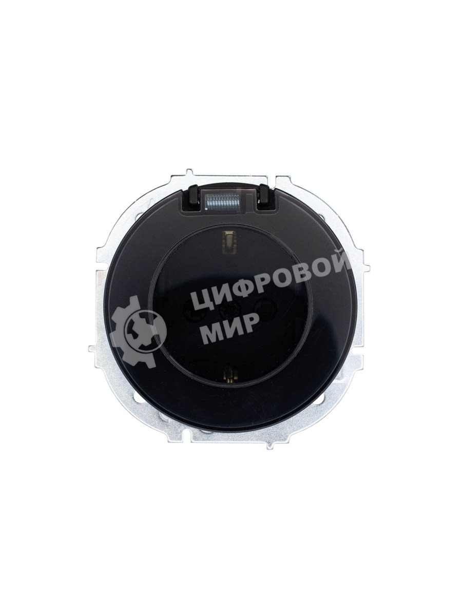 Розетка 1-м СП OSEN с заземл. с крышкой ПБТ механизм черный бархат LEZARD 743-4288-123B