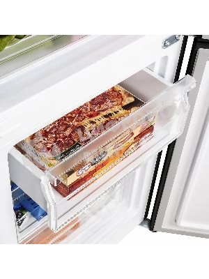 Холодильник Maunfeld MFF176SFSB черный двухкамерный 188/75л морозилка снизу, ручная разморозка