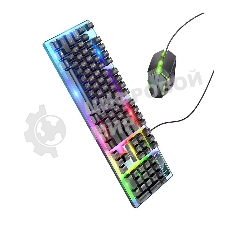 Комплект клавиатура+мышь Hoco GM18 Luminous проводной, USB, 1200 DPI, чёрный