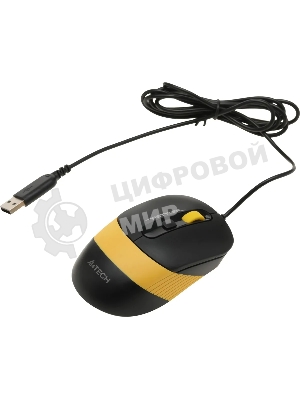 Комплект клавиатура+мышь A4Tech FStyler F1110 проводной, USB, 2000 DPI, чёрный/жёлтый