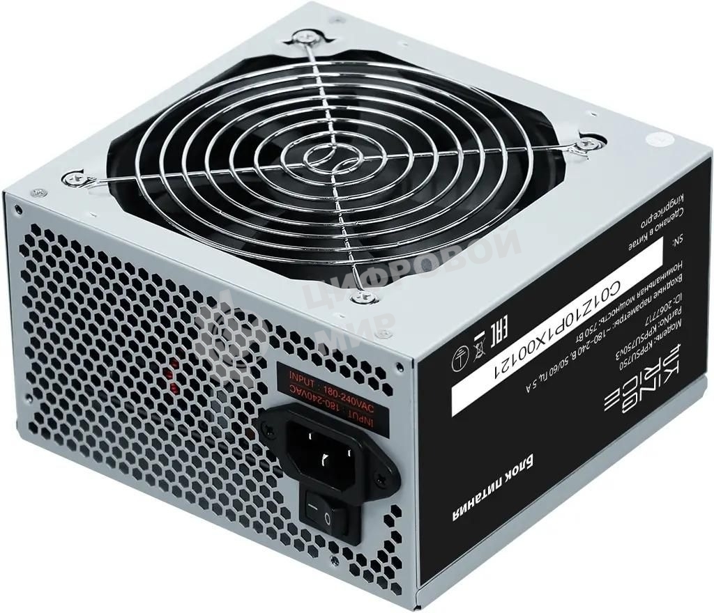 Блок питания KingPrice KPPSU750 ATX 750W (20+4pin) APFC 120мм fan 4xSATA