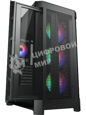 Компьютерный корпус Cougar Airface Pro RGb Black 4x120MM ARGb FAN, ARGb FAN HUB, БЕЗ БП, черный, E-ATX