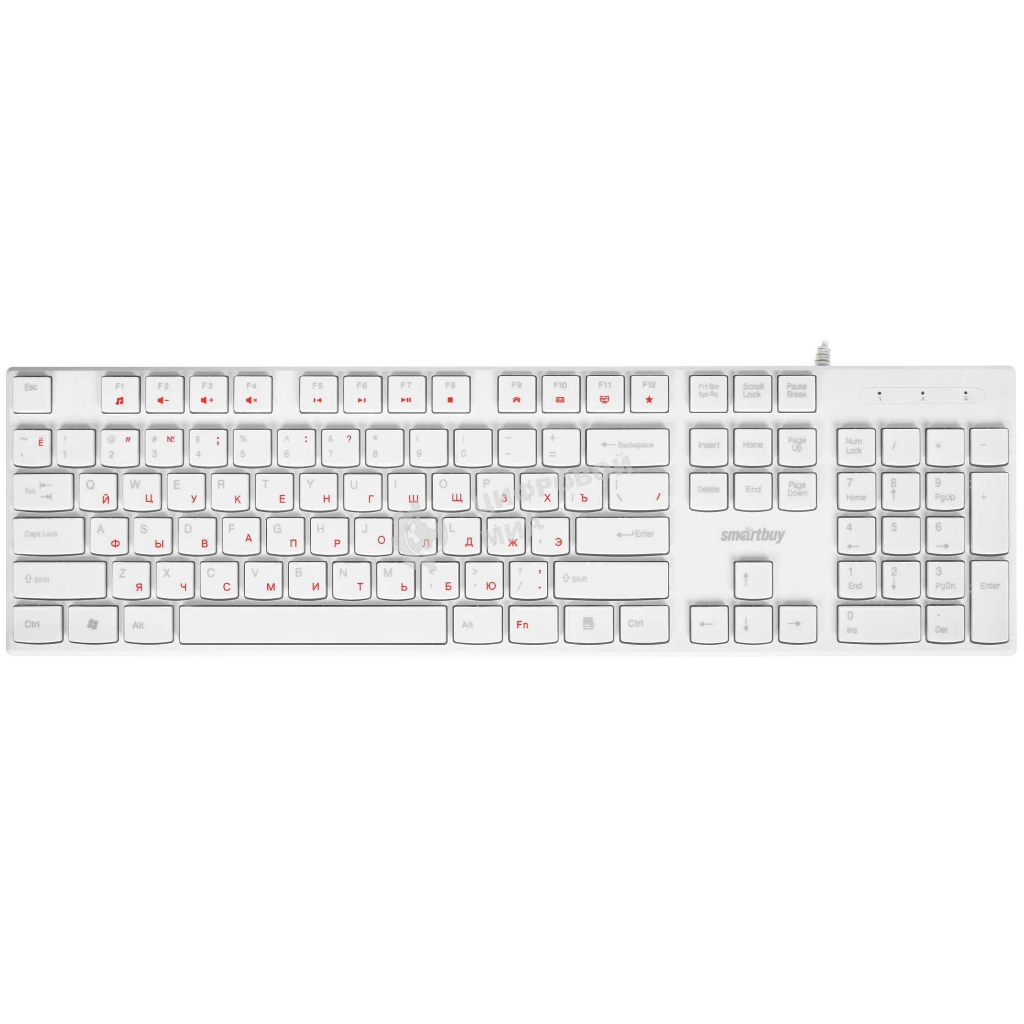 Клавиатура проводная мультимедийная Smartbuy ONE 238 USB белая (SBK-238U-W)/20