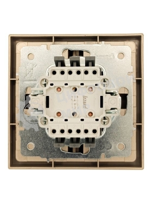 Выключатель проходной 2-кл. СП ZIMA IP20 10А безвинт. зажим зол. LEZARD 704-3688-106QC