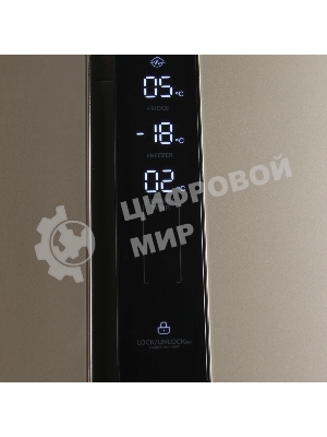 Холодильник Hyundai CS6073FV шампань трехкамерный 329/223л морозилка сбоку, No Frost, Side by Side