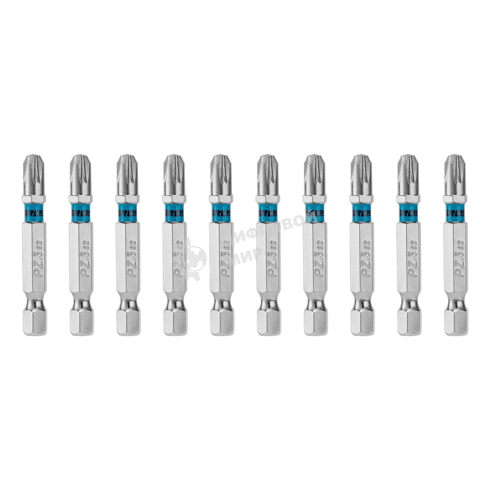 Бита PZ3х50 мм, сталь S2, шестигр., 10 шт. Gross