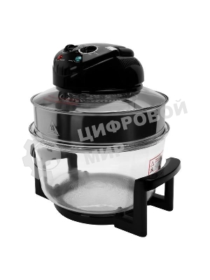 Аэрогриль RAGEX R201-000 черный, 1400 Вт, 12 л, механическое управление, 5 программ