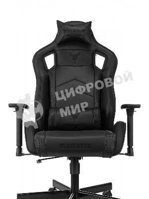 Кресло Knight Gladiator черный, экокожа, 120 кг, механизм качания